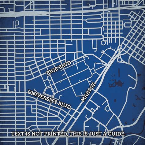 Rice University Campus Map Art - City Prints