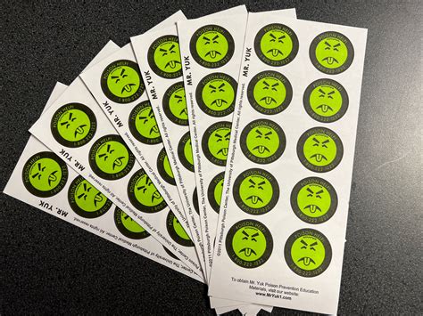 Mr. Yuk Stickers 60 Stickers (6 Sheets) Yuck FREE SHIP! 70’s 80’s 90’s ...