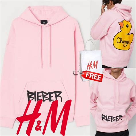 HOODIES H&M JUSTIN BIEBER CHANGES LIGHT PINK (FREE PAPERBAG) | Lazada ...