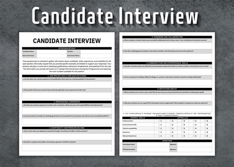Image result for Job Interview Questions Form