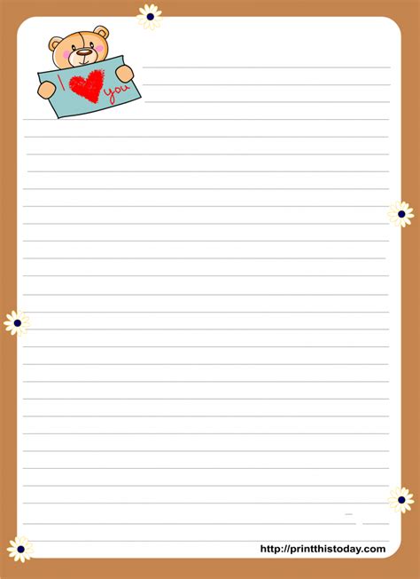 Free Printable Valentine Writing Paper - Printable Board Games