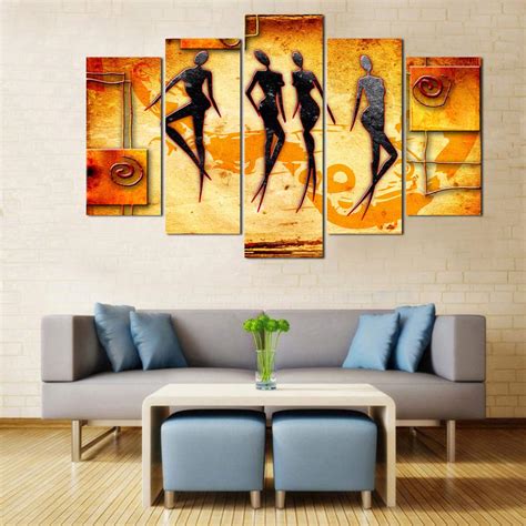 WENS Velvet Laminated Modern Art 5 Panels Framed Wall Art (24x40 Inch ...