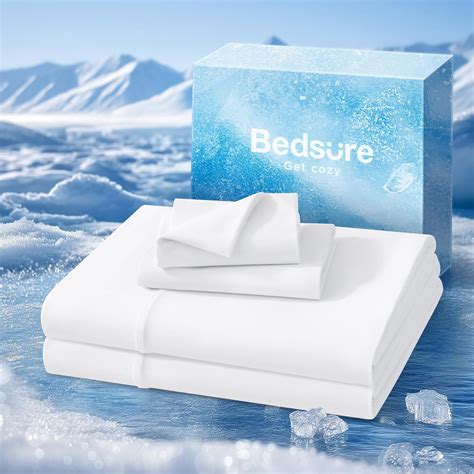 Amazon.com: Bedsure Cooling Sheets Queen Size, Cooling Bed Sheets for ...