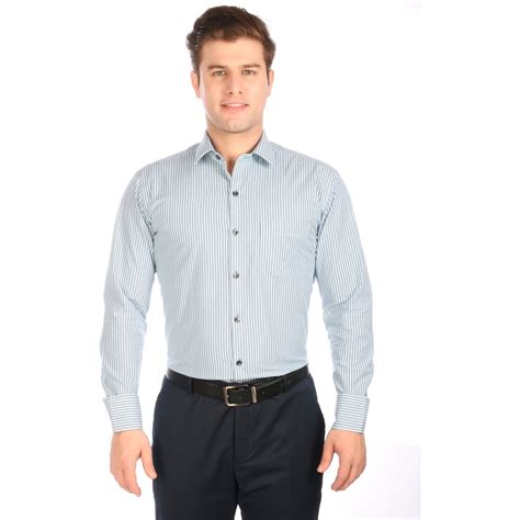 DONEAR NXG Blue Coloured Striped Formal Shirt : Amazon.in: Clothing ...