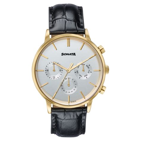 Buy Online Sonata Festive Quartz Multifunction Two Toned Dial Black ...