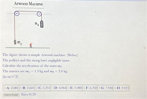 Solved Atwood MachineThe figure shows a simple Atwood | Chegg.com