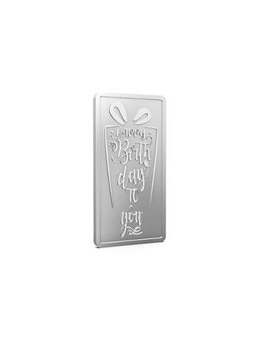 Aspect Bullion Happy Birthday Silver Bar Of 20 Grams in 24 Karat 999 ...