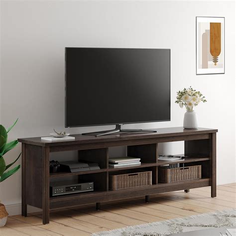 TV Stand for 80 Inch TV, Farmhouse TV Cabinet for 75 inch TV with 6 Storages, Living Room TV ...
