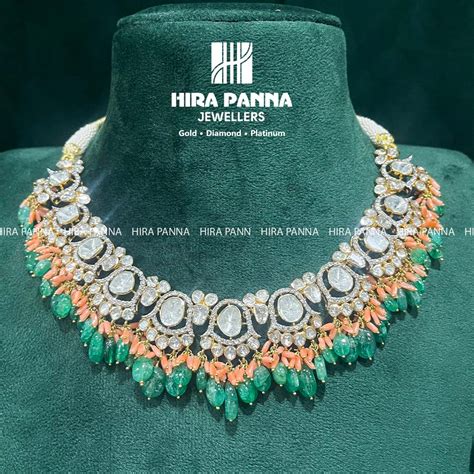 Coral & Emerald Triple Cut Diamond – Hirapanna Jewellers