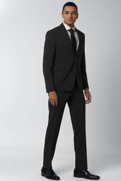Buy Men Black Solid Slim Fit Wedding Two Piece Suit Online - 591494 ...