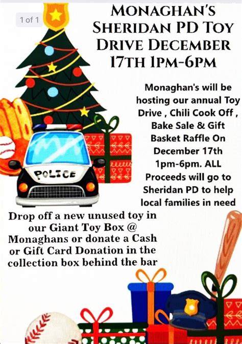 Monaghan’s Sheridan Police Department Toy Drive , Chili Cook Off , Bake ...
