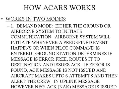 HOW ACARS WORKS