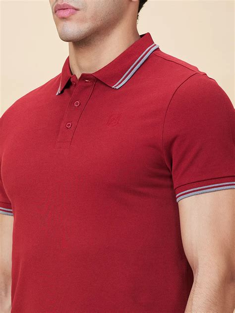 Being Human Mens-Top Polo Neck Maroon