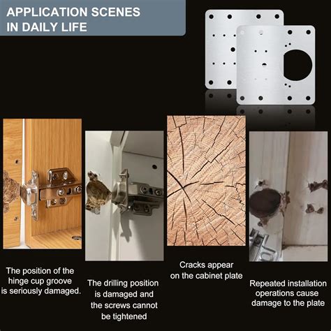 Buy 4 Pack goldenwarm Cabinet Hinges Repair Plate Cabinet Door Hinge ...