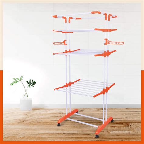 Mobidry Giga 4 Level Alloy Steel Modular Cloth Drying Stand (Orange ...