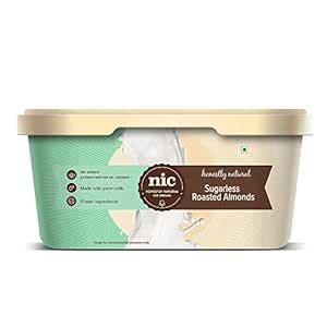 NIC Sugerless Roasted Almond Ice Cream, 500ml : Amazon.in: Grocery ...