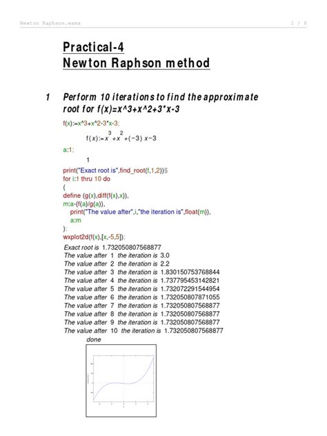 Image result for Newton-Raphson Method Worksheet PDF