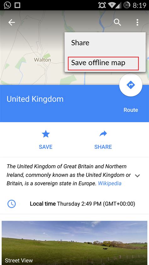 Save Maps Route Offline