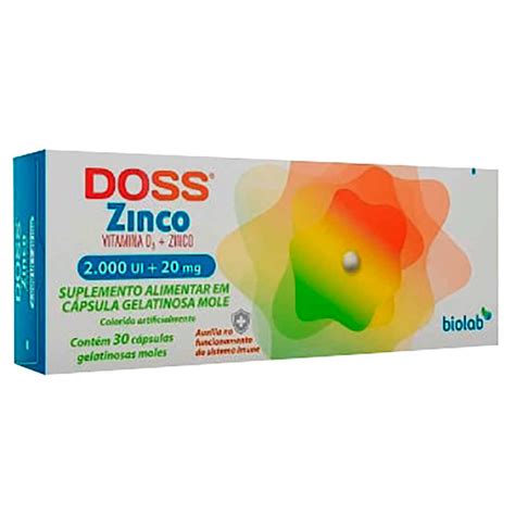 Vitamina D3 2.000UI + Zinco 20mg Doss Zinco 30 Cápsulas -Carrefour ...