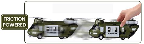Kidology Army Military Helicopter Toy with Lights & Sounds | Push & Go ...