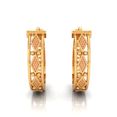 Beautiful Design 18K diamond shaped Gold Earrings by PC Chandra ...