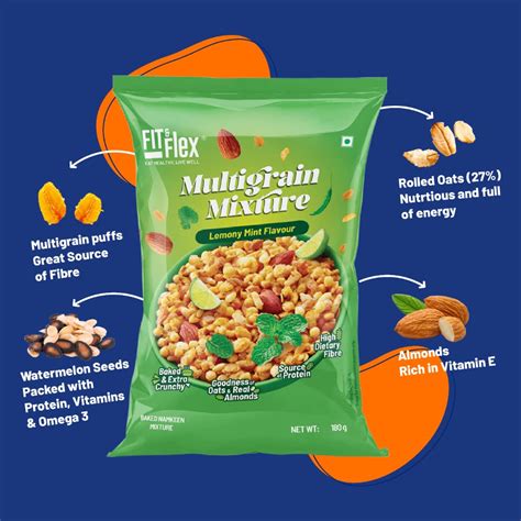 Fit & Flex Multigrain Mixture | Baked & Crunchy Namkeen Mixture ...
