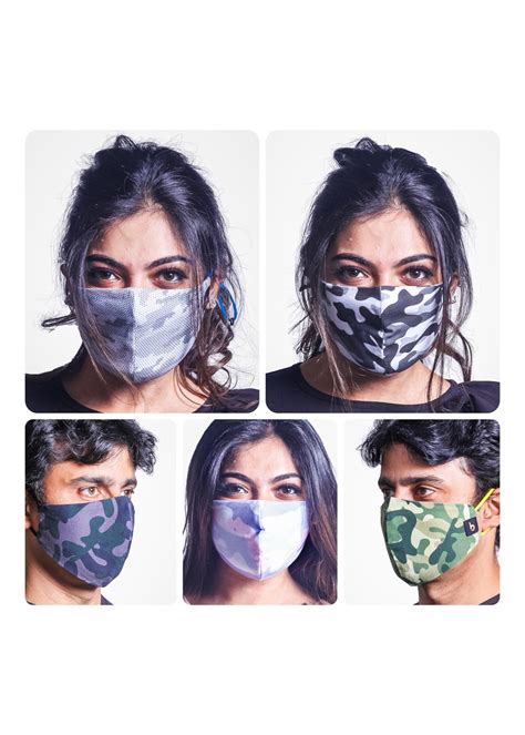 Get Camo Printed Face Masks - Pack of 5 at ₹ 675 | LBB Shop