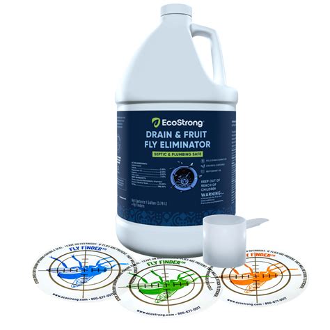 Eco Strong Fruit Fly Drain & Sewer Flies Treatment, 1 Gallon, 3 Traps ...