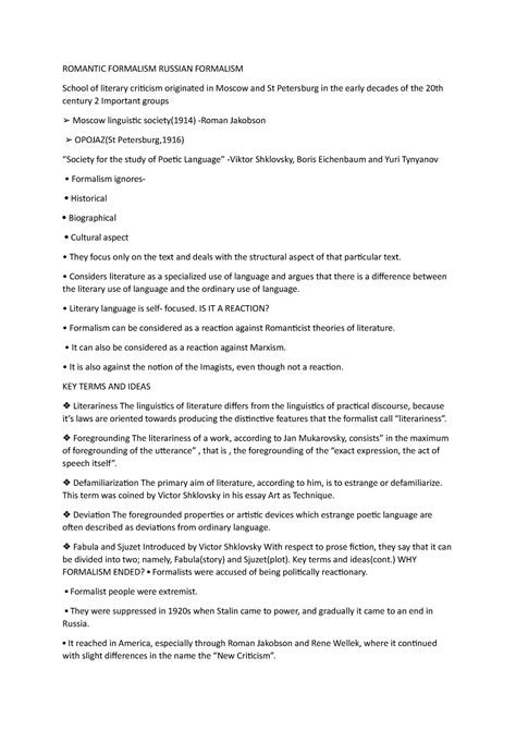 Romantic formalism - Society foe the study of poetic languages ...