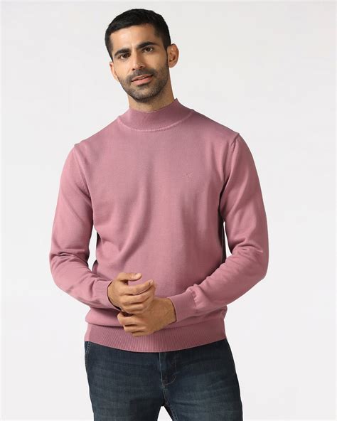 Buy Lilac High Neck Solid Sweater From Pop Collection