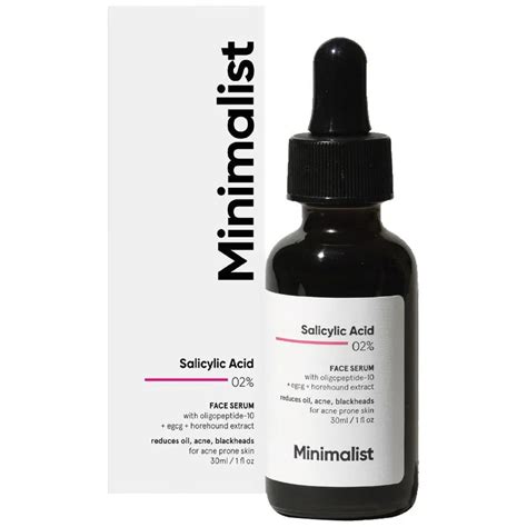 Minimalist Salicylic Acid 02% Face Serum Reduces Acne Blackheads 30ml ...