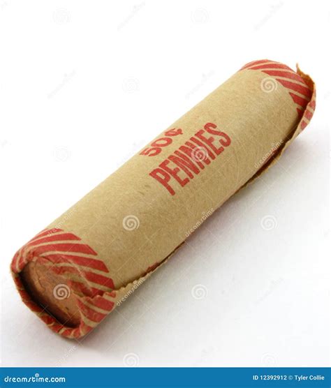 Tight Roll of Pennies Ready for Deposit Stock Photo - Image of coin ...