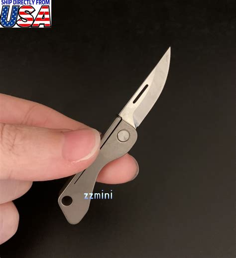 Mini Knife Real Titanium Alloys Miniature Tiny Working Pocket Keychain ...