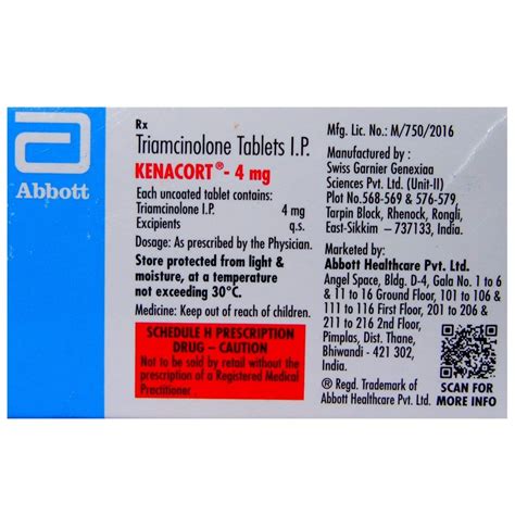 Kenacort-4 Tablet | Uses, Side Effects, Price | Apollo Pharmacy