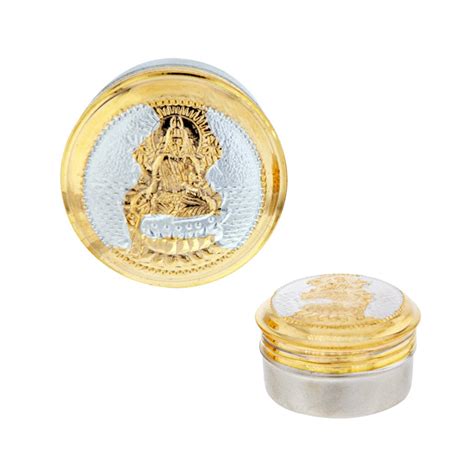 Sri Jagdamba Pearls Dealer Laxmi Golden Silver Kumkum Dabbi, 11 Gram ...