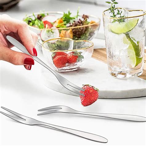 Mini Cocktail Forks Appetizer Forksstainless Steel Fruit Dessert ...
