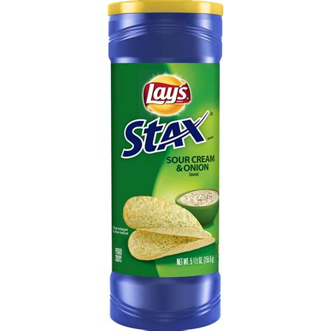 Lay's Stax Potato Chips Sour Cream & Onion 5.5oz Can | Garden Grocer