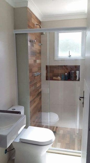 Banheiro com porcelanato amadeirado | Como decorar banheiro pequeno ...