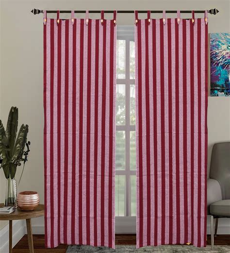 Buy Subiksha 7 Feet (84 Inch x 46 Inch) Cotton Striped Light Filtering ...