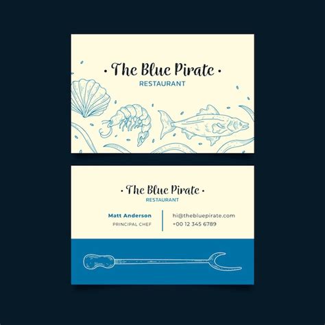 Business company card the blue pirate restaurant | Free Vector