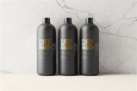 Black Plastic Bottle Mockup - Mockup Free