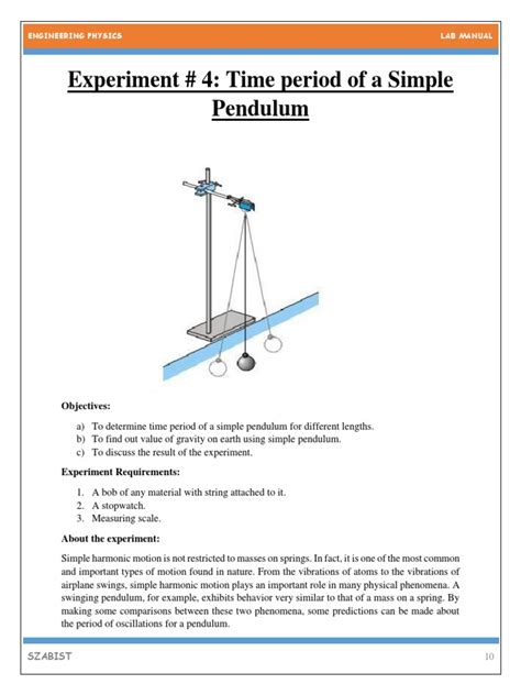 Pendulum Experiment Lab 的图像结果