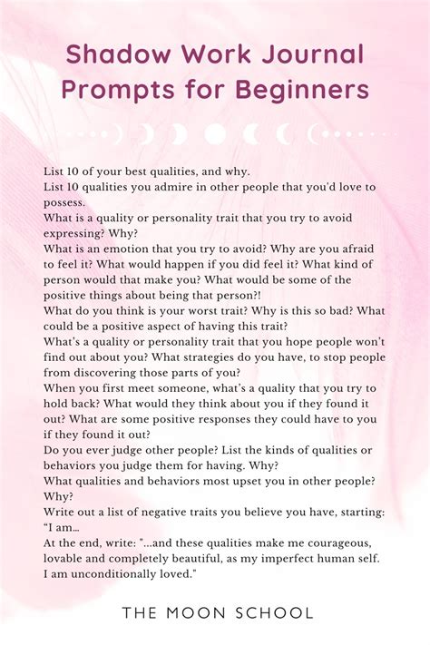 Image result for Free Printable Shadow Work Prompts