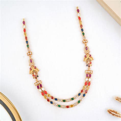 Gold Plated Navaratna Jewellery Online | 92.5 Gold Plated Silver ...