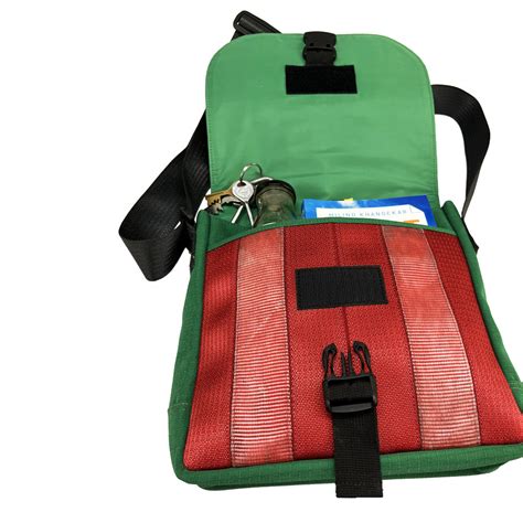 Portuguese Christmas Satchel Unisex in Red & Green Decommissioned Carg