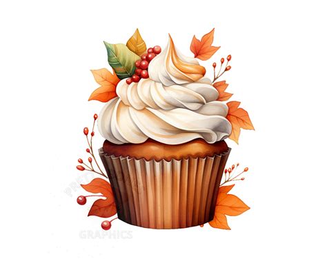 October Birthday Cupcake Clip Art LED Frosted G/Bread Cupcake AVAIL