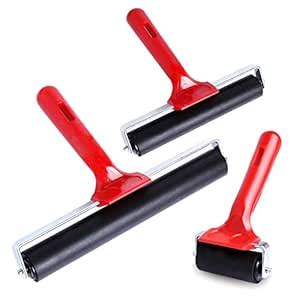 UCEC 3 PCS Rubber Rollers, Durable Hard Rubber Brayer Rollers for ...