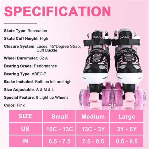 Sowume Adjustable Roller Skates for Girls and Women, All 8 Wheels of ...