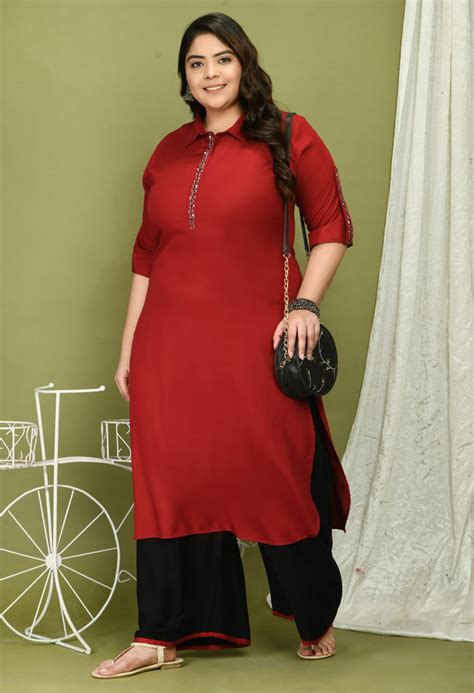 Plus Size Pretty Pathani Kurta Palazzo Set – DESINOOR.COM
