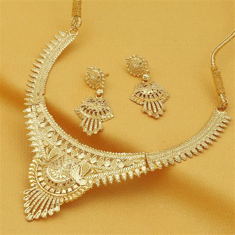 Sukkhi Exotic 24 Carat Gold Plated Choker Necklace Set for Women ...